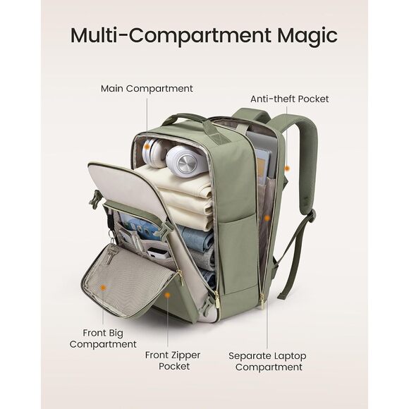 40L Travel Backpack for Women & Men, Airline Approved Carry On Luggage main image 9